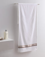 Soft Absorbent Cotton Bath Towel - Rosabelle White & Beige