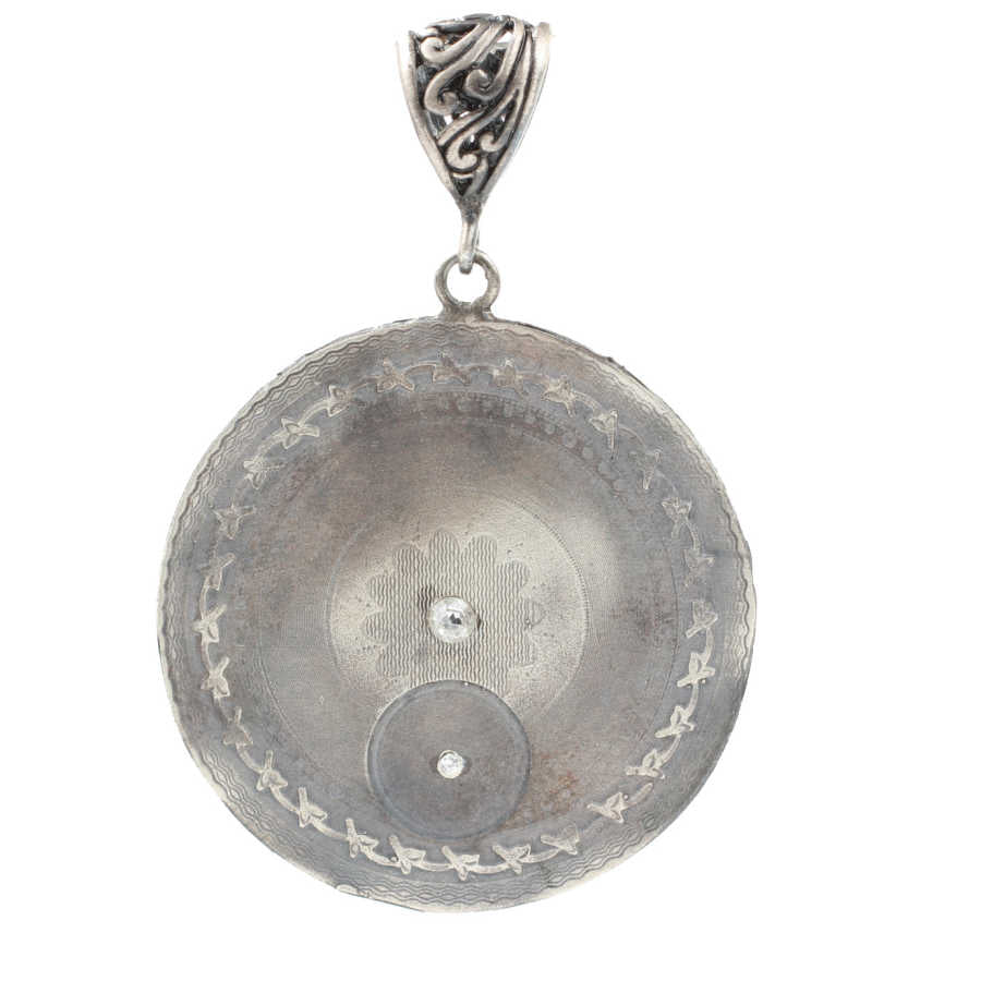 Sterling Silver Zircon Flower Medallion Pendant