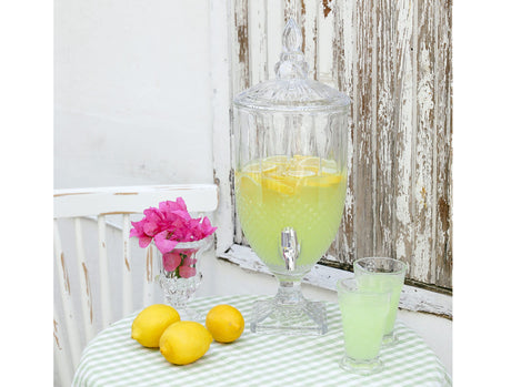 Premium Clear Glass Beverage Dispenser - Elegant Classic Design