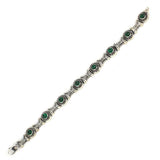 Premium Sterling Silver Green Agate Antique Bracelet