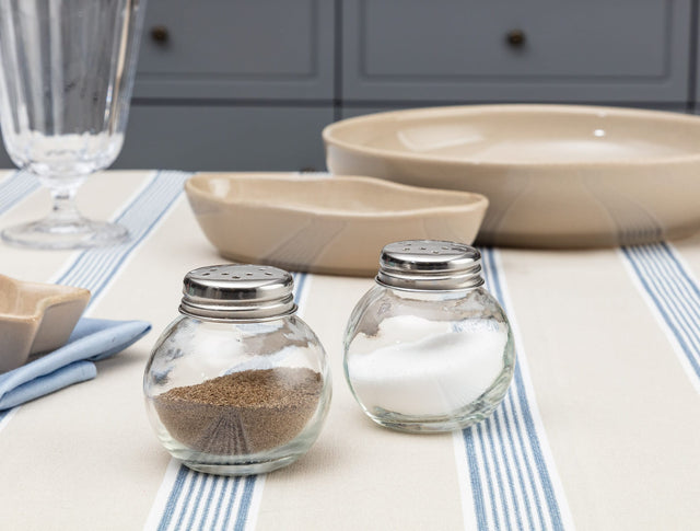Senna Clear Glass 2-Piece Salt & Spice Shaker Set - Modern Minimalist