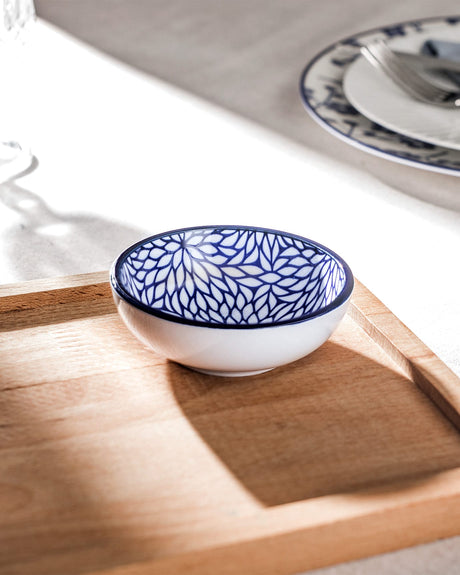 New Bone China Mini Plate - Elegant Rêve Bleu Drancy Blue Dream Design