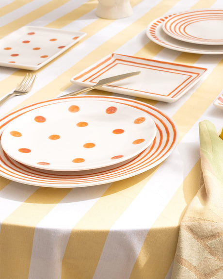 New Bone Porcelain 6-Person Dinner Set - Contemporary Faisceau