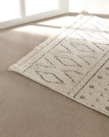 Polyester Area Rug - Chessy Geometric Cream Design