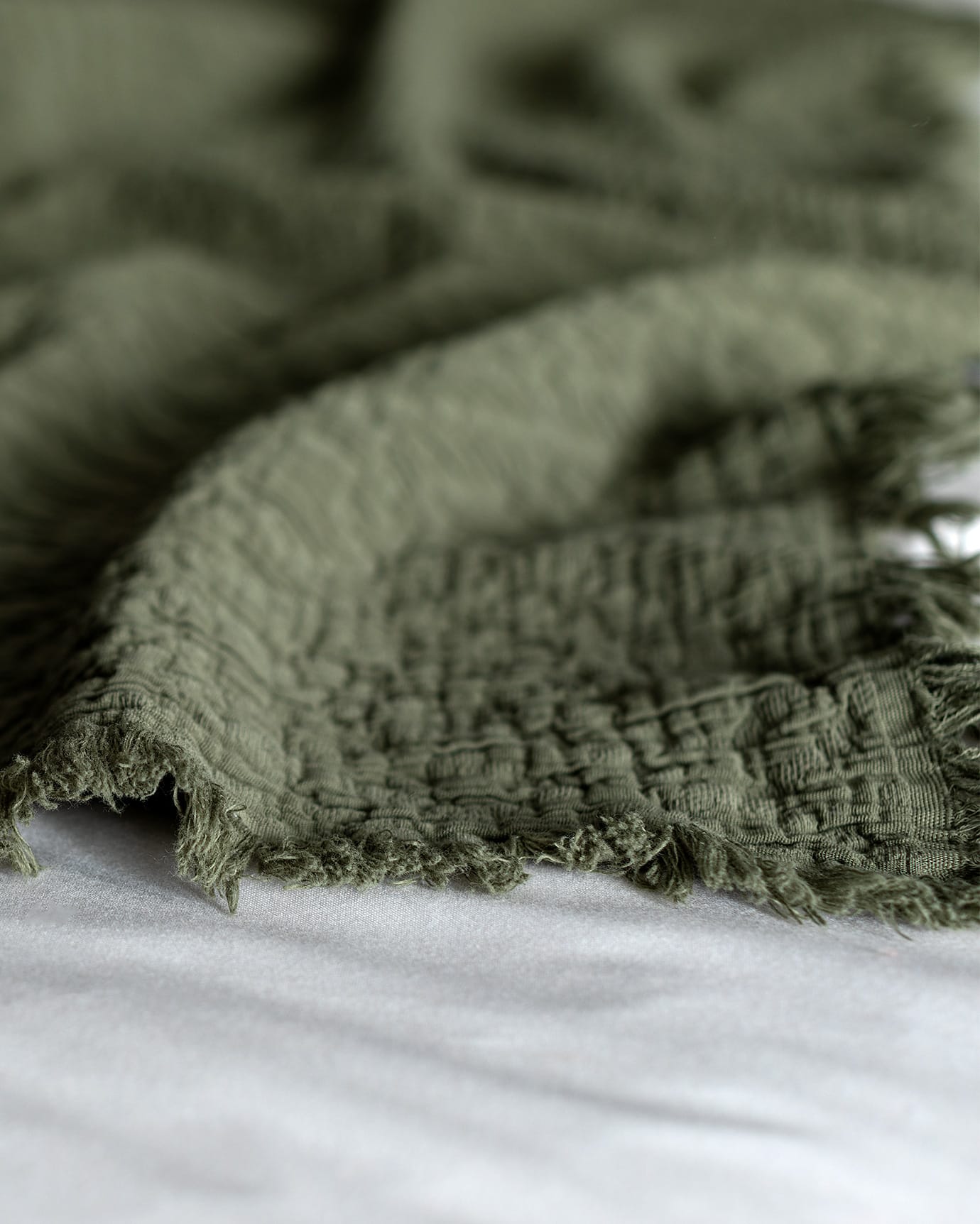 Premium Double Cotton Bedspread Khaki Luxury