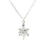 Sterling Silver Turtle Charm Necklace - Ocean Inspired Pendant
