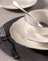 New Bone Porcelain 6-Person Dinner Set - Gold & Platinum Accents