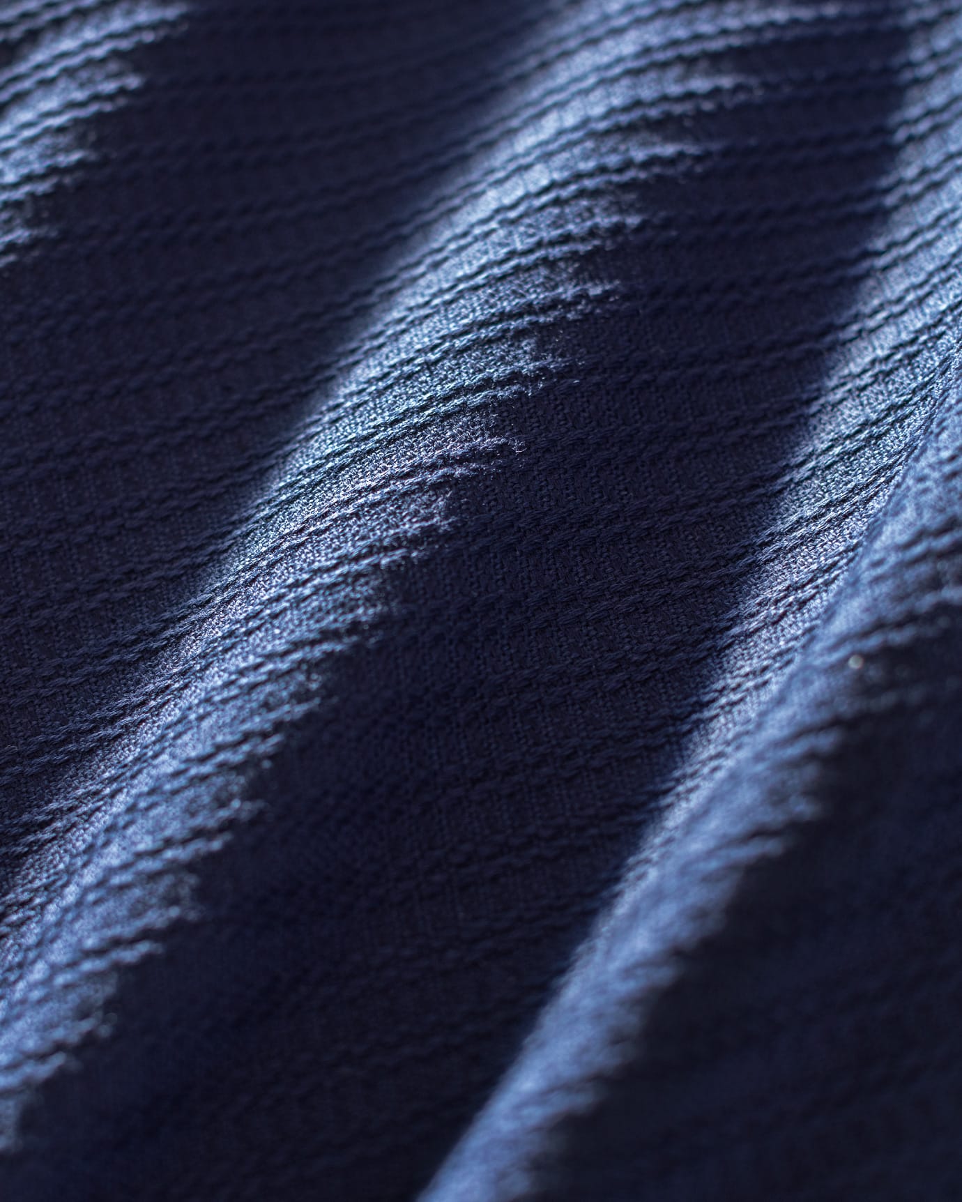 Twin Size 100% Cotton Pique Blanket, Piped Edge - Navy & White
