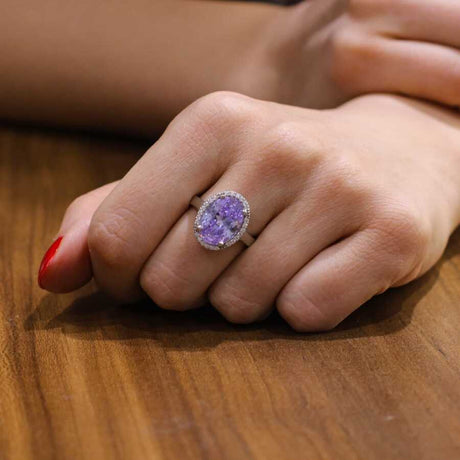Premium 925 Sterling Silver Oval Amethyst Ring
