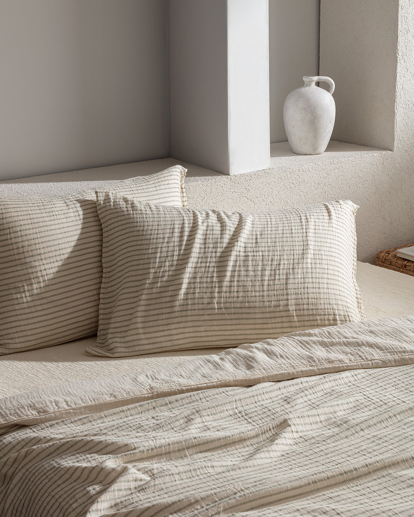 100% Cotton Muslin Fitted Duvet Cover Set - King Size Comfort