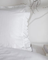 100% Cotton King Size Duvet Cover Set - Elegant Ruffled Design