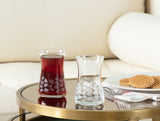 Elegant Glass 6-Piece Tea Glass Set - Esperanza White Leaves