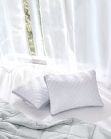 2-Pack Cooling Climate Control Pillows - White & Light Gray Set