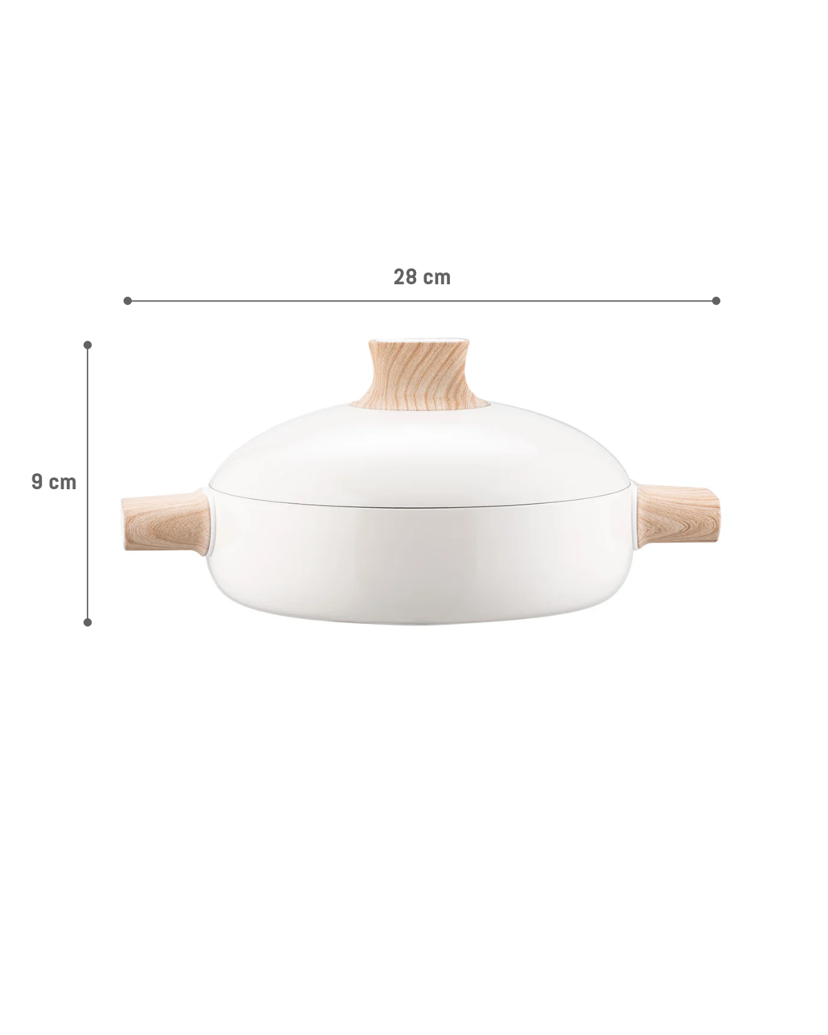 28 cm White Cooking Pot - Durable Everyday Kitchen Cookware