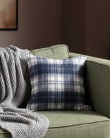 Decorative Accent Pillow Cover - Grey and Indigo