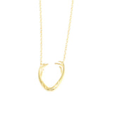 Sterling Silver Horn Pendant Necklace - Modern Minimalist Design