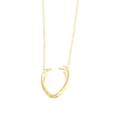Sterling Silver Horn Pendant Necklace - Modern Minimalist Design