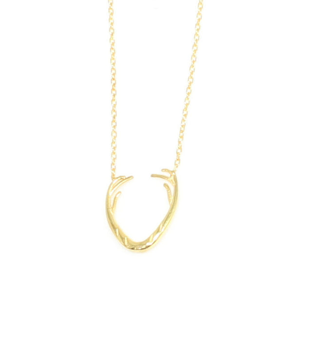 Sterling Silver Horn Pendant Necklace - Modern Minimalist Design