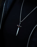 Sterling Silver Medieval Dagger Necklace - Gothic Warrior Design