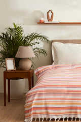 Montre Double Peştemal Pike - Orange Striped Blanket 180x220cm