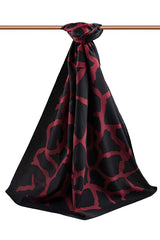 Luxury Medina Silk Shawl - Black & Red