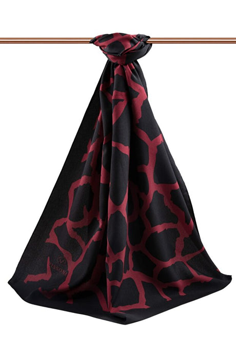 Luxury Medina Silk Shawl - Black & Red