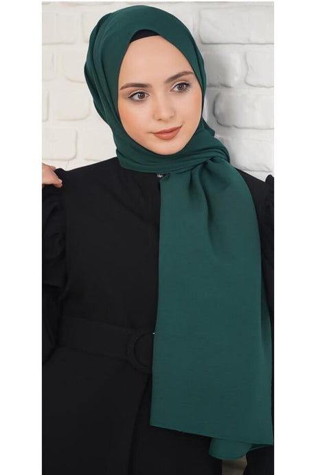 Women's Cotton Crinkle Jazz Shawl - Emerald Green