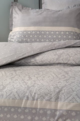 Amora Doppelbett-Bettwäsche-Set – 100 % Baumwolle, Grau Art Deco