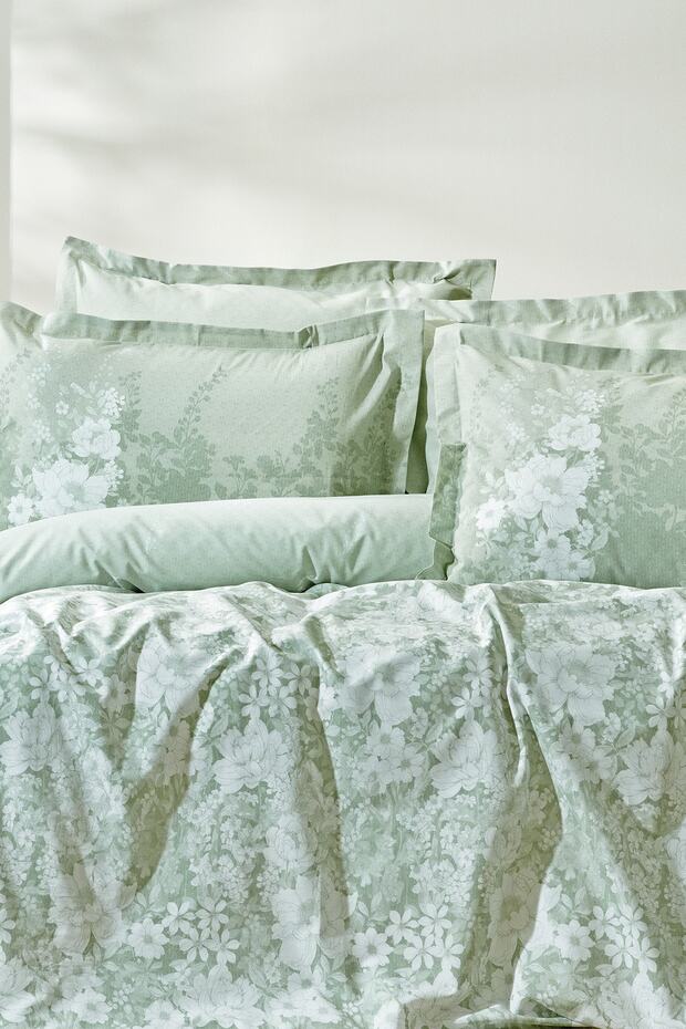 Andressa Double Ranforce Cotton Duvet Cover Set - Sage