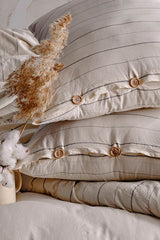 100% Cotton Striped Single Duvet Cover Set - 160x220cm