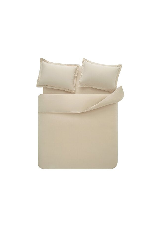 Naturalis Double Ranforce Washed Duvet Cover Set - Beige
