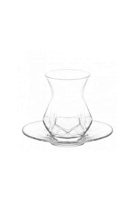 Set di bicchieri e piattini da tè turchi Premium Lav Alya - 12 pezzi