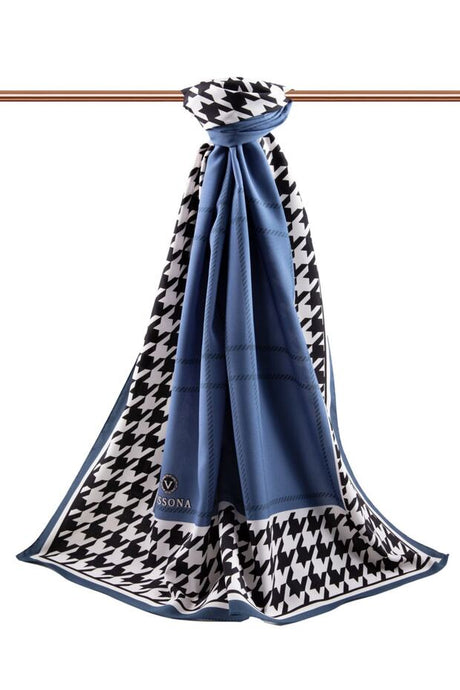 Medina Silk Shawl - Elegant Indigo & Black