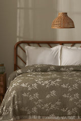 Almira Double Jacquard Quilt - 200x220 cm Khaki