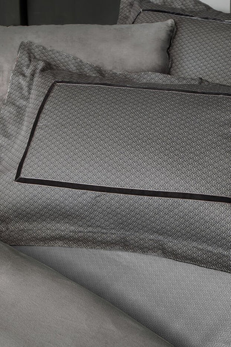 CharMe Pietro Double Velvet & Satin Duvet Cover Set - Anthracite