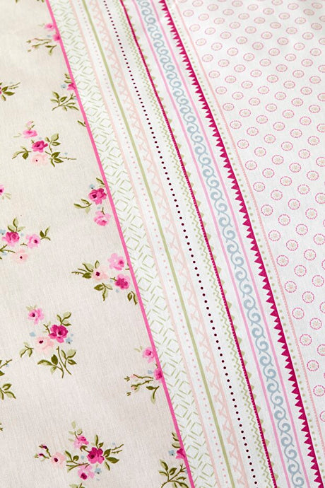 Glen 100% Cotton Double Duvet Cover Set - Pink Floral