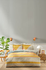 Selena Double Duvet Cover Set - 100% Cotton Mustard