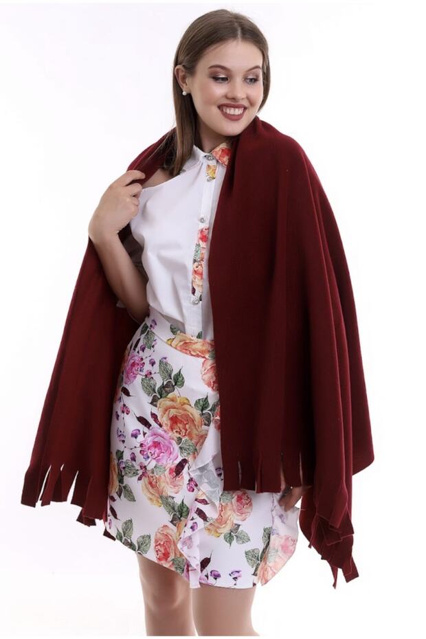 Soft & Warm Burgundy Polar Scarf Shawl