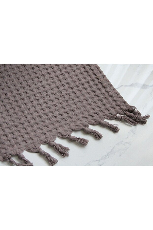 Cotton Waffle Throw - 130x170 cm with Fringes