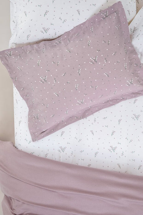 Ramona Double Size Bamboo Cotton Pique Bedding Set - Plum