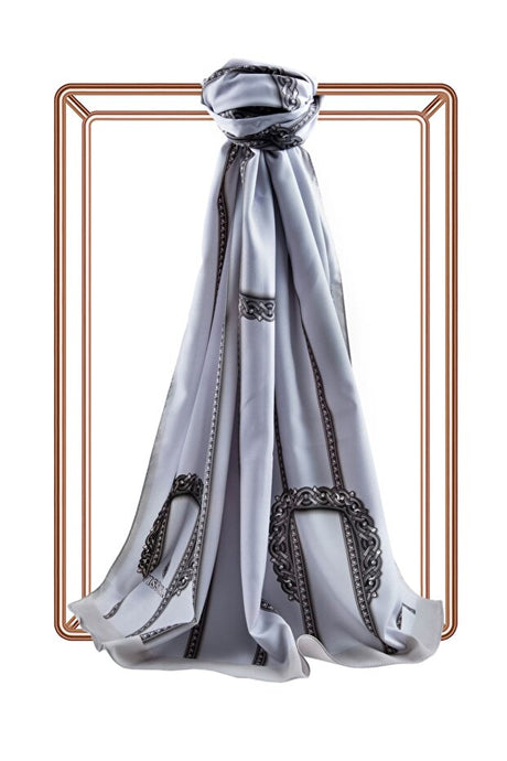 Luxusní hedvábný šál Medina - Elegantní šedá