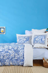 Bellance Blue 100% Cotton Double Duvet Cover Set