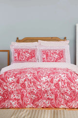 Bellance Red 100% Cotton Double Duvet Cover Set