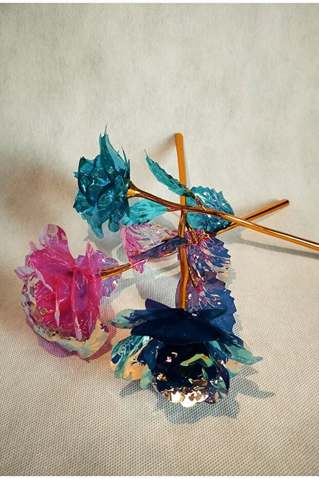 Blue Iridescent Infinity Rose - Artificial Flower Gift