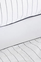 Misha 100% Cotton Double Duvet Cover Set - Pinstripe