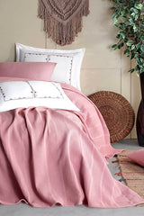 Marcia 6-Piece Double Cotton Bedspread Set - Dusty Rose
