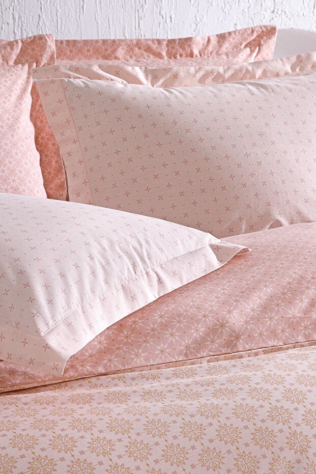 Naomi Double Ranforce Duvet Cover Set - Powder Pink, 4-Piece