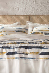 Stain Double Pike Set - 100% Cotton, Abstract Striped Beige