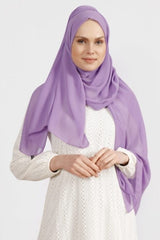 Lilac Crepe Chiffon Shawl - Light & Breathable