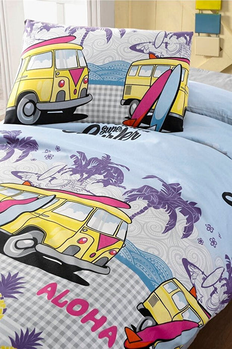 Youth Duvet Cover Set - California Surfer, Single 160x220cm